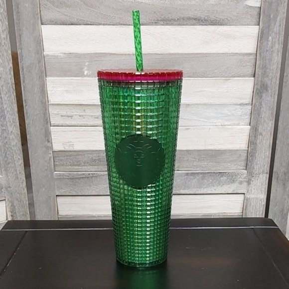 Starbucks Other - Spring 2023 Green and Pink Grid Cold Cup (24 oz) | Starbucks